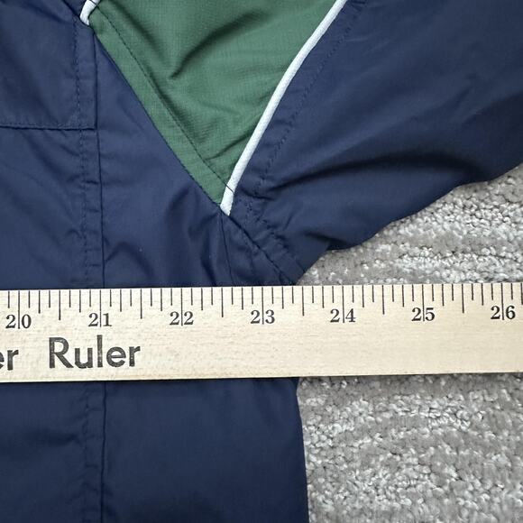 Nike Jacket Mens Large Navy Full Zip Windbreaker Mesh Lined Swoosh Spell Out Y2K - Picture 9 of 12